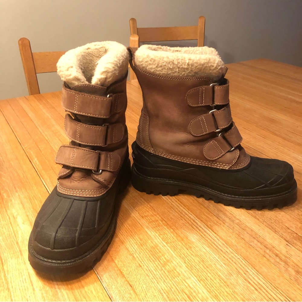 L.L. Bean Winter Snow Boots Woman 9 light Brown Velcro